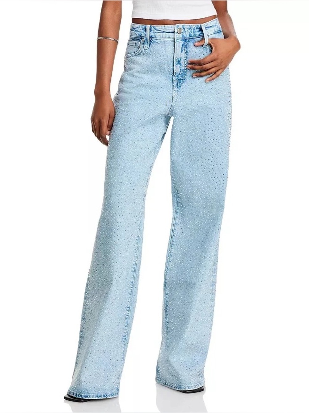 Good American good ease rhinestone jeans size 14